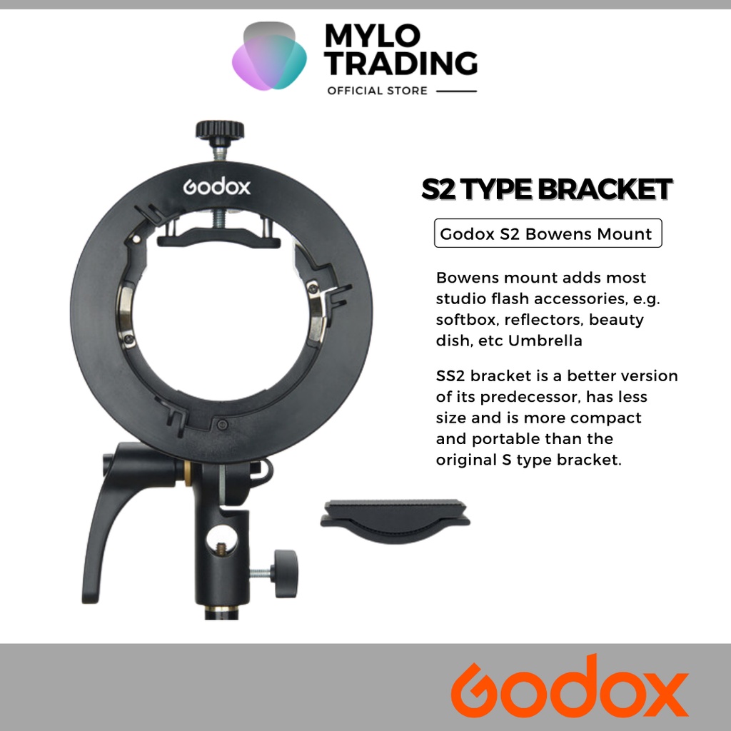 Godox S2 Bracket Bowens Mount Flash Stype Holder Bracket & SType