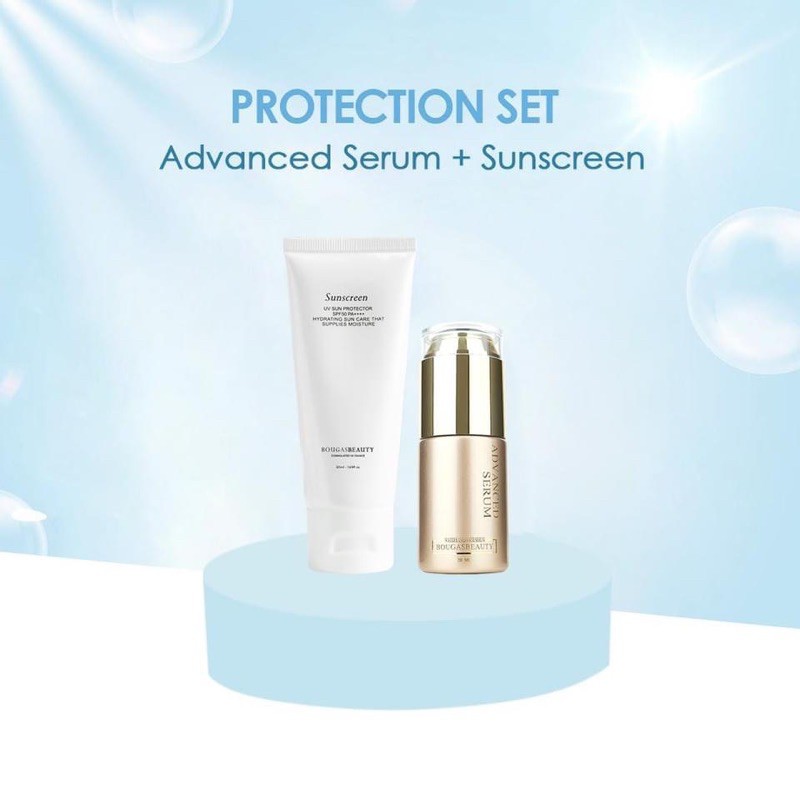 READY STOCK🔥BOUGAS BEAUTY Protection Set Advanced Serum + Suncreen Spf