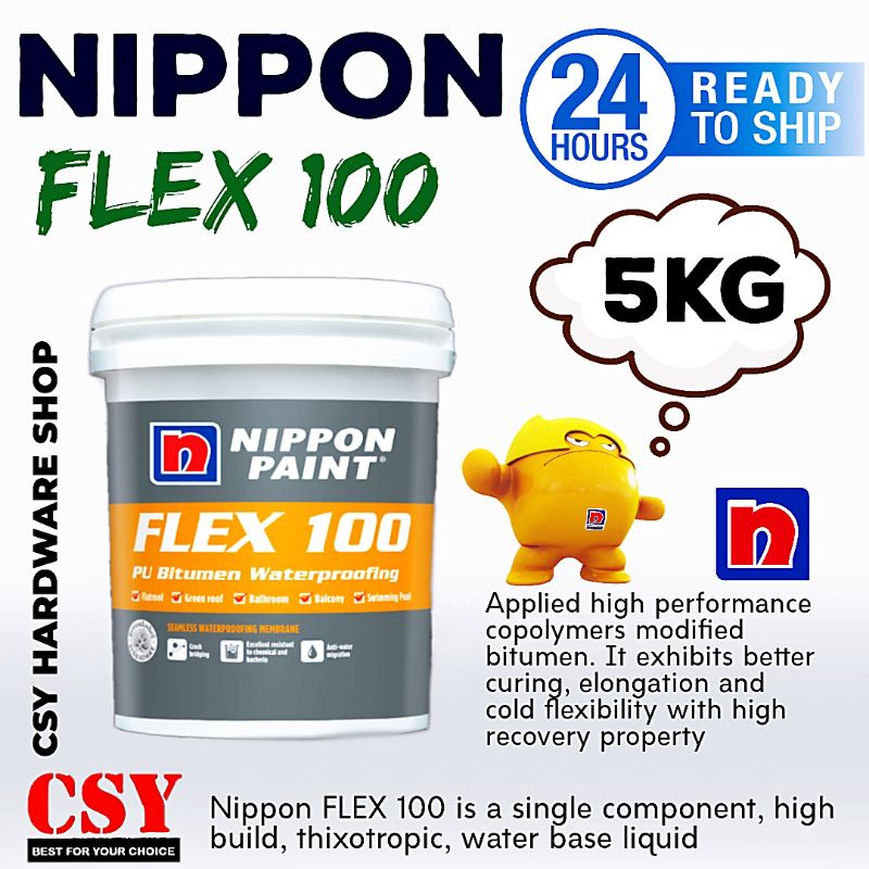 Nippon Paint FLEX 100 Bitumen Waterproofing 5kg Shopee Malaysia