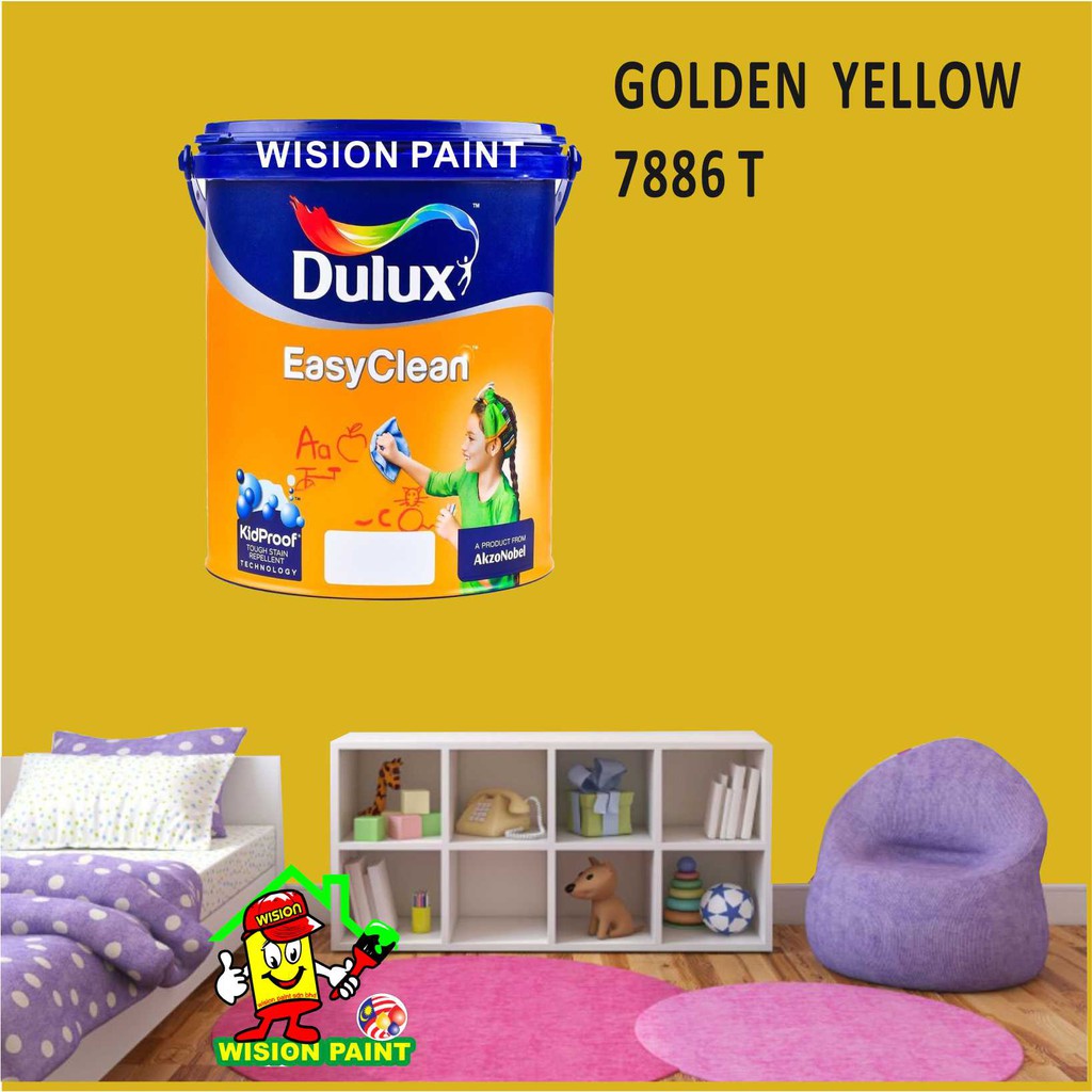 GOLDEN YELLOW 7886 T ( 5L ) ICI DULUX EASY CLEAN / EASYCLEAN INTERIOR PAINT Shopee Malaysia