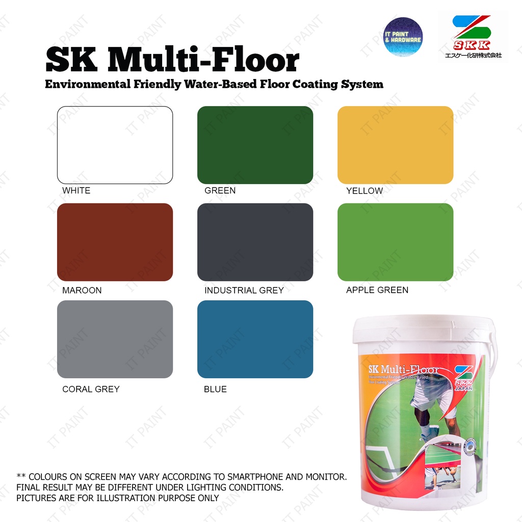 SKK SK MultiFloor Paint for Court 5KG [READY STOCK] Cat Lantai Matt
