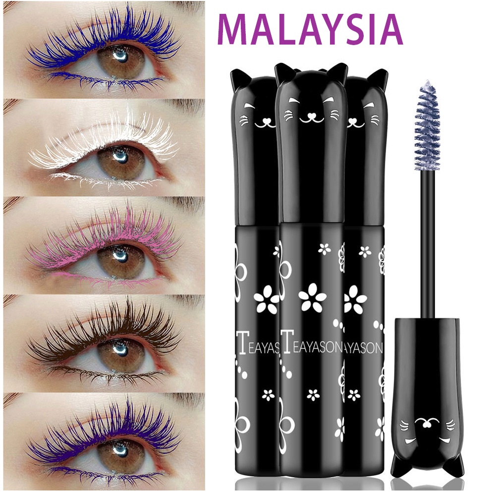 🇲🇾 TEAYASON Colourful Mascara Curling Thick White Purple Pink Blue