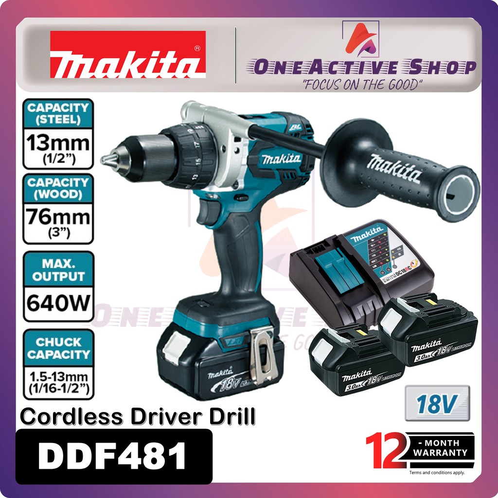MAKITA 18V Brushless Cordless Driver Drill DDF481RFE / DDF481 Z 1