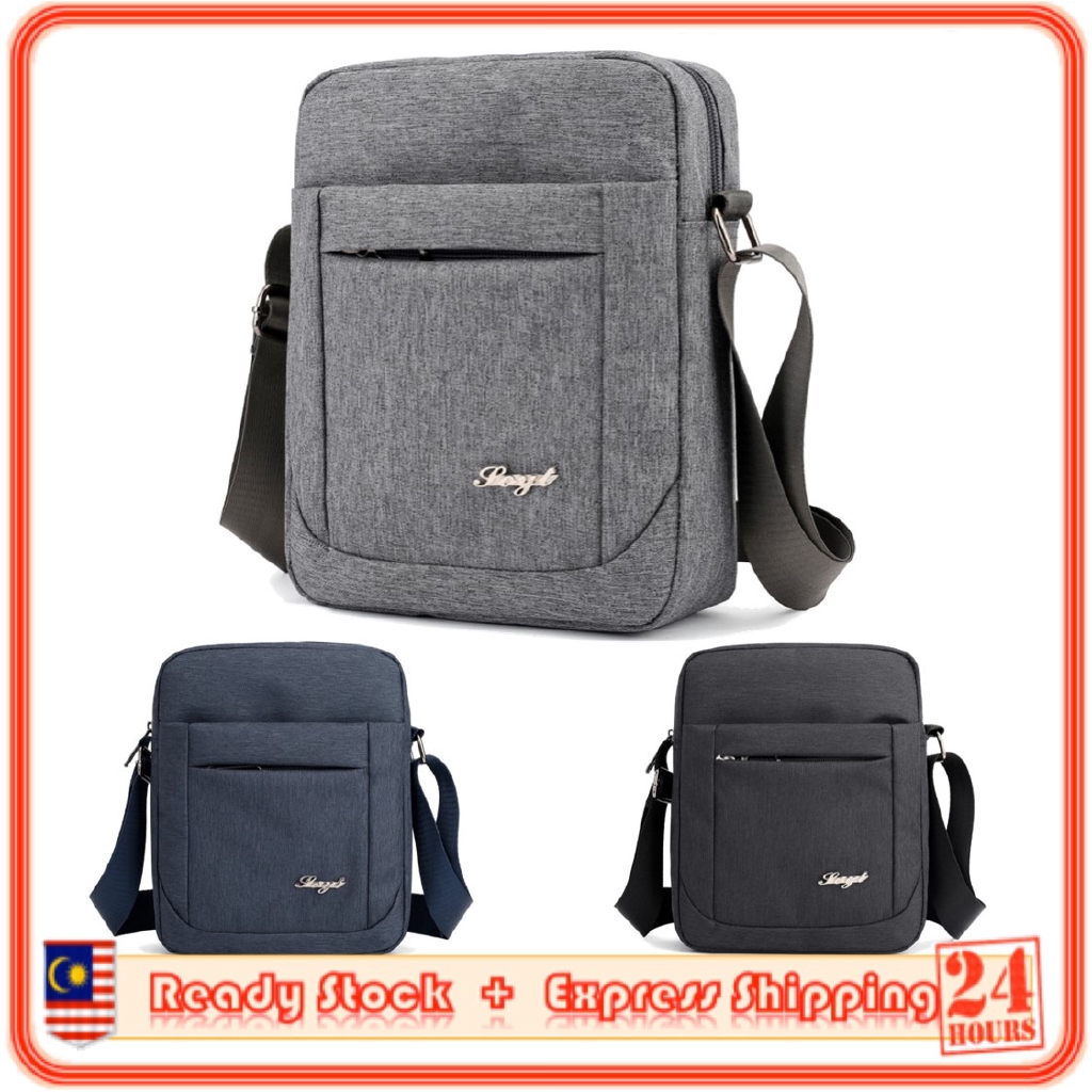 MILANDO Men Casual Sling Bag Fashion Nylon Waterproof Crossbody Bag Beg