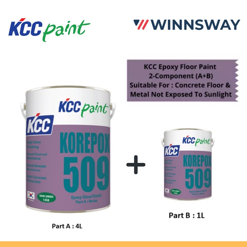 5Litre KCC Paint Korepox 509 Epoxy Floor Paint Coating 5L (Cat Lantai