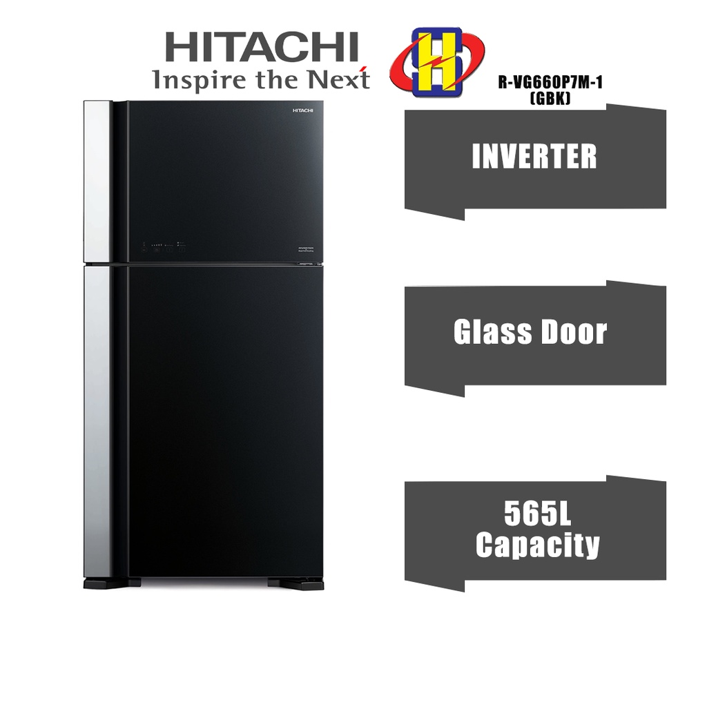 Hitachi Refrigerator (565L/Glass Black) Inverter Dual Fan Cooling 2
