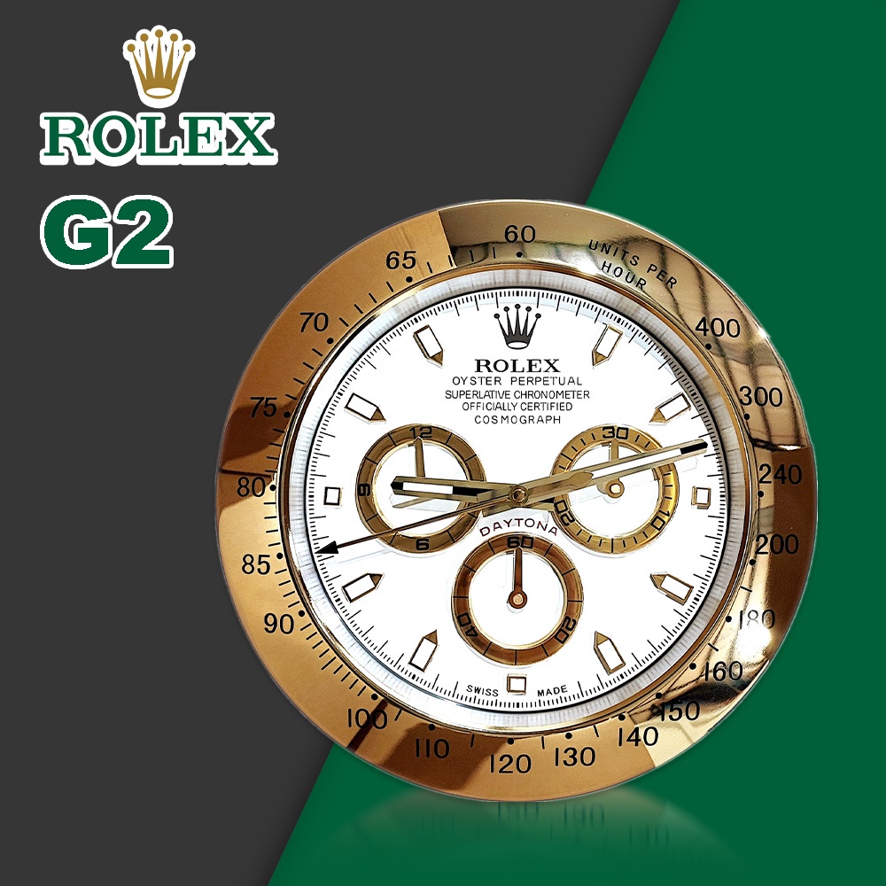 ROLEX Stainless Steel Wall Clock Living Room / GOLD DAYTONA / Glow in