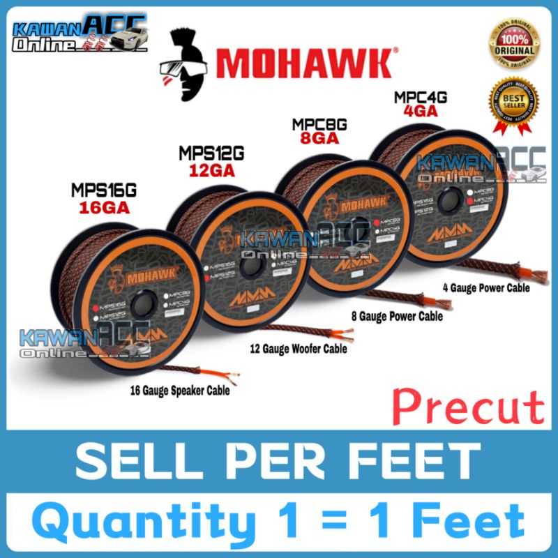 Mohawk Speaker Wire / Power Cable 8GA/4GA/16GA/12GA Gauge For Car