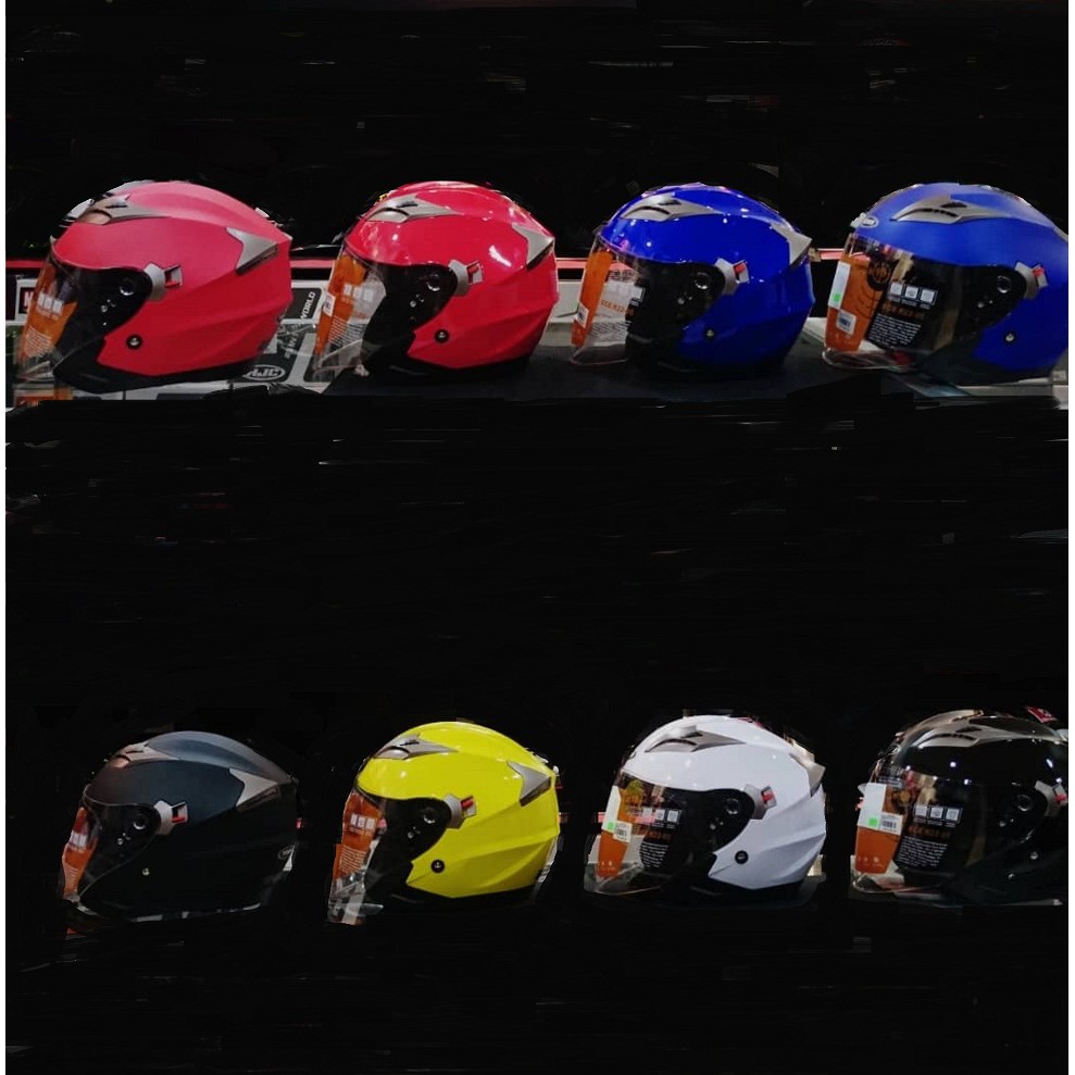 Yema Dual Visor Open Face Helmet ( DIAMOND CUT) Shopee Malaysia
