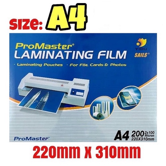Plastik Laminate A4 PROMASTER Kertas Laminate Film A4 Laminating Film