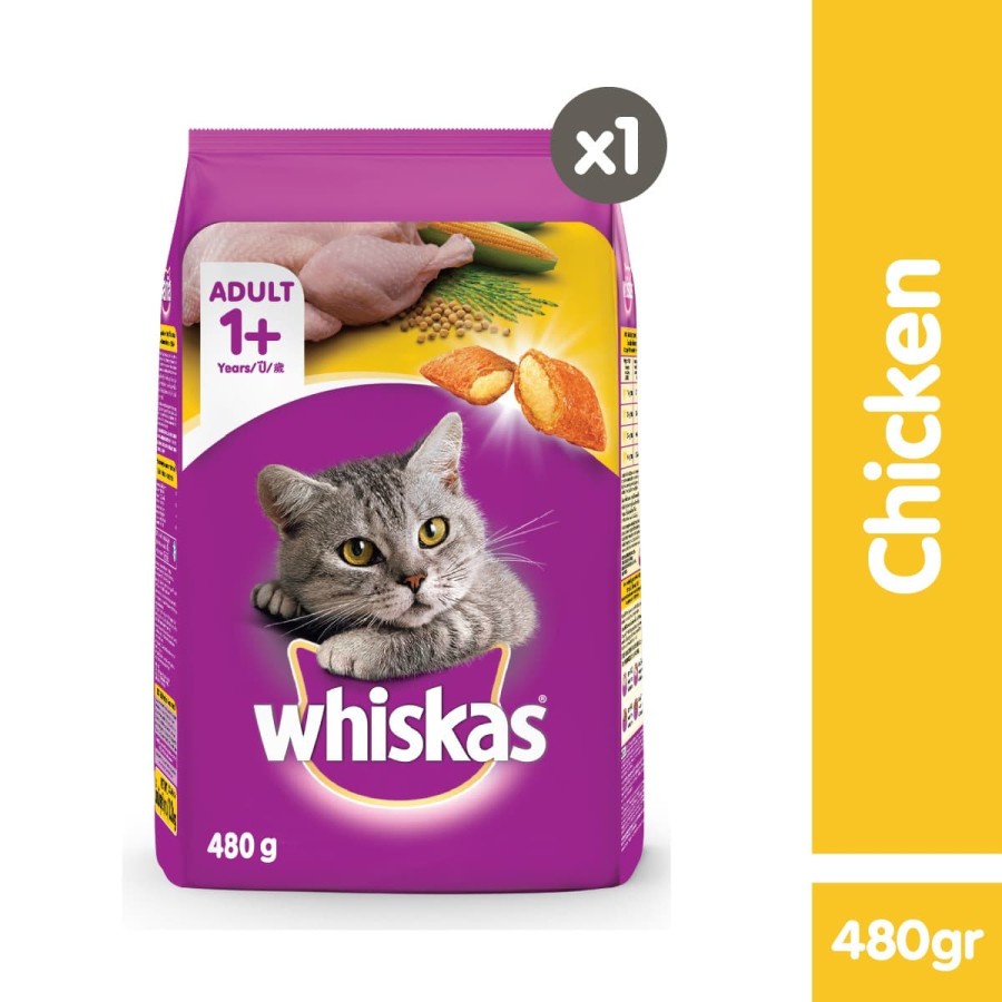 Whiskas Dry Cat Food Chicken 480gr 480gr Gram Adult Cat Food Shopee