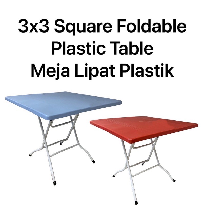 3x3” Square Foldable Plastic Table 2388 / Meja Lipat Plastik Segi Empat