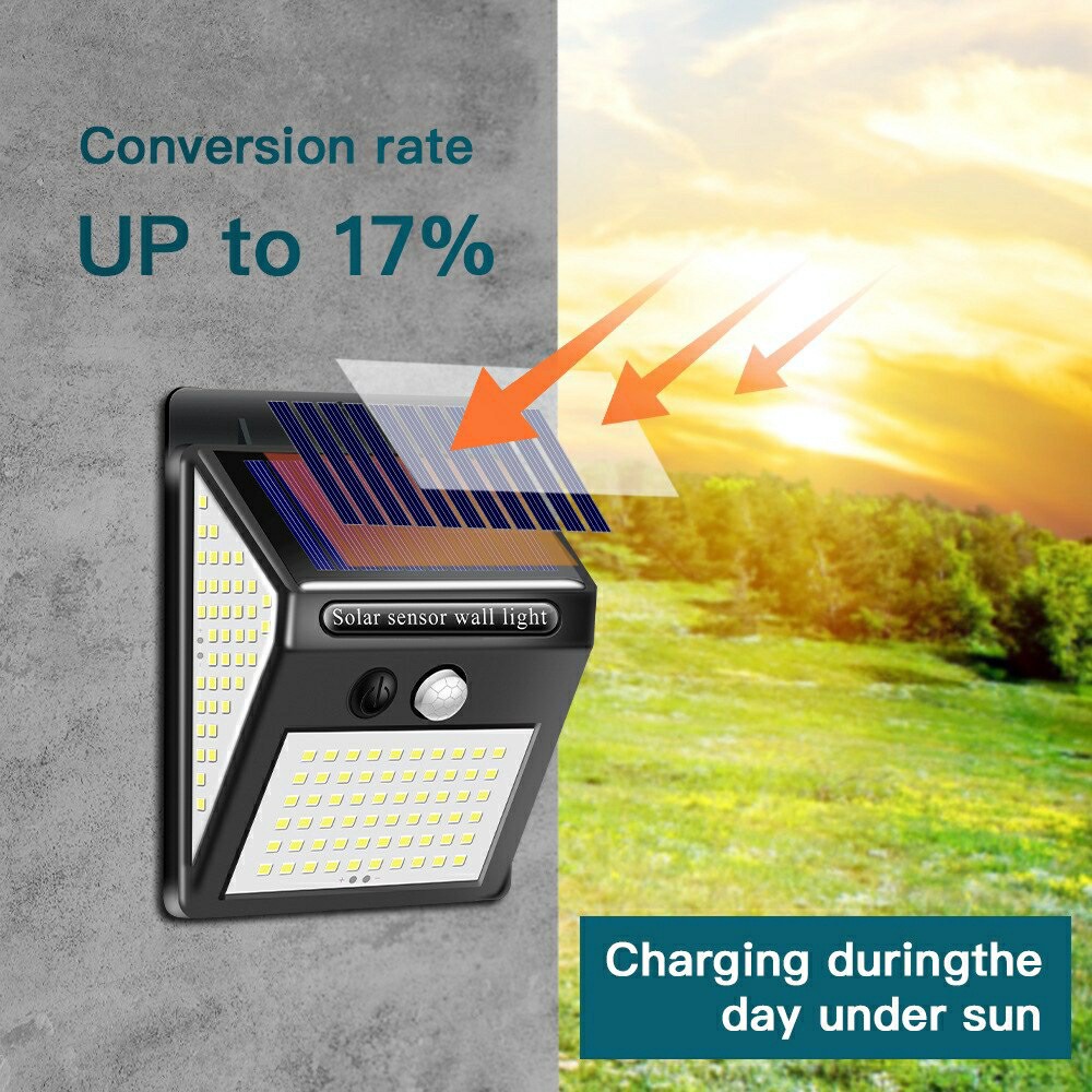 Solar Sensor Light Three Sides 140/100/40 LED Illumination Motion