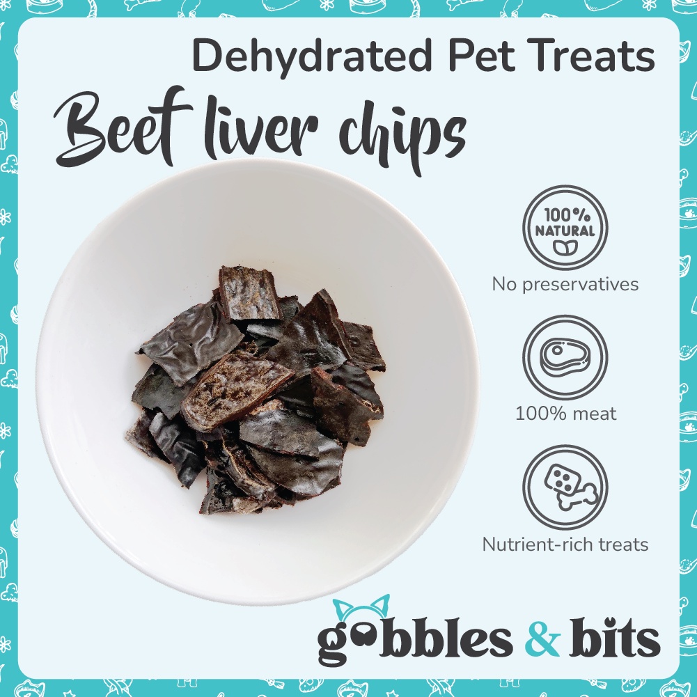 Beef Liver Chips 100 Natural Dehydrated Treats for Cats & Dogs