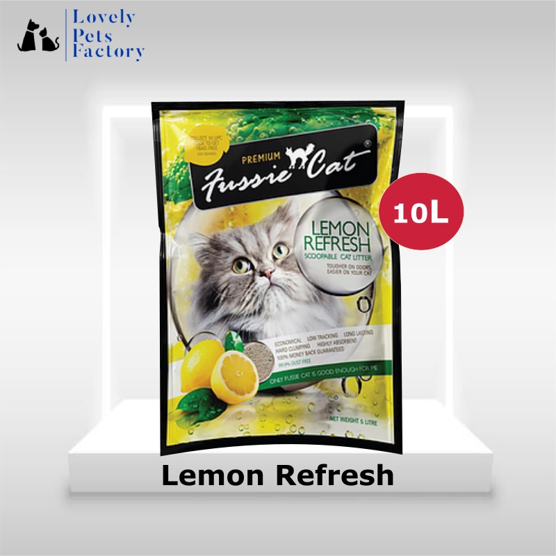 Fussie Cat Scented Cat Litter 10L / Pasir Kucing 10L (LEMON REFRESH