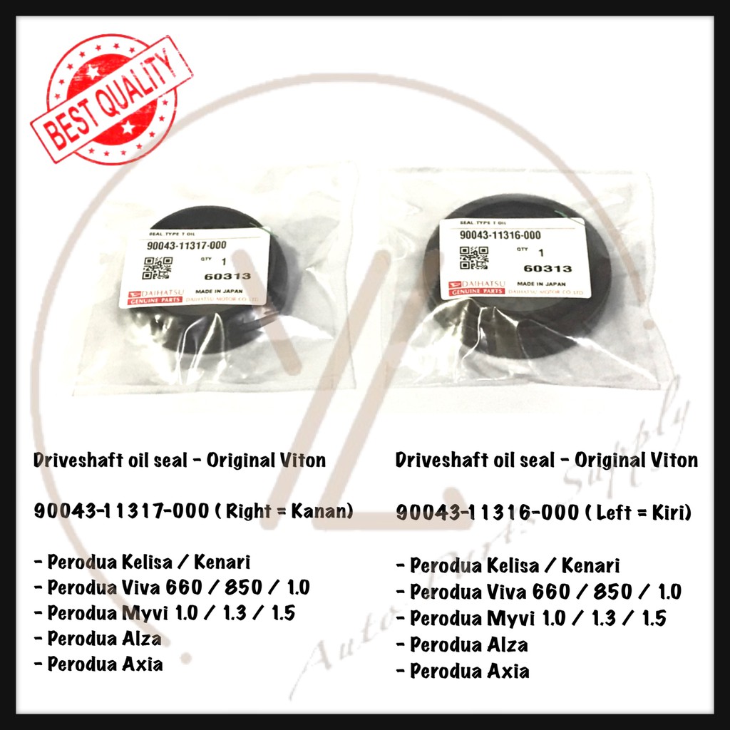 PERODUA KELISA KENARI VIVA MYVI ALZA AXIA DRIVESHAFT OIL SEAL ORIGINAL