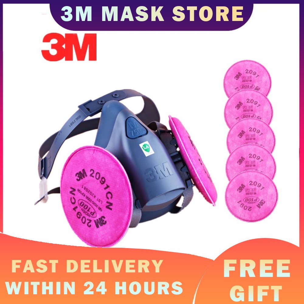 3M mask 7502 2091 P100 Industry Work Mask Silicone Welding Smoke Paint
