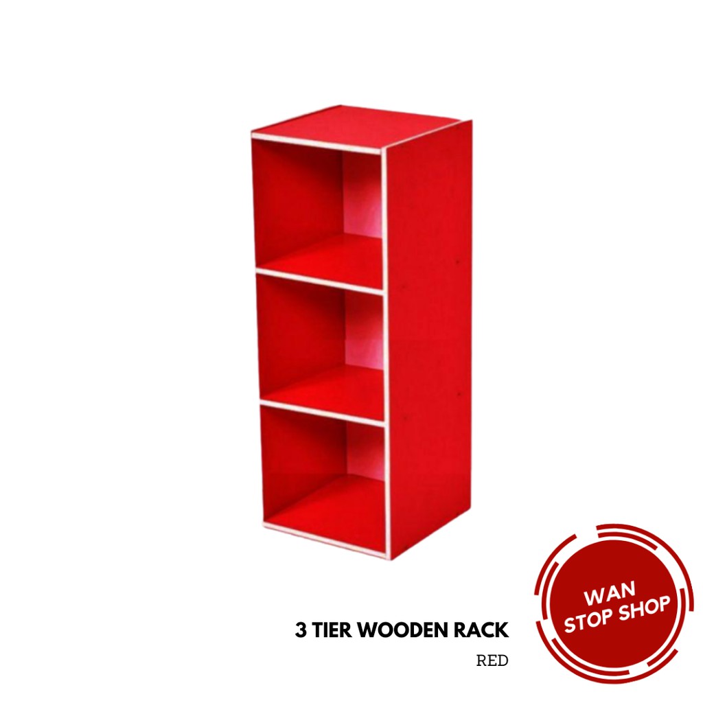 3 Tier Wooden Book Rack Wooden Rack Household Office Kitchen Bedroom