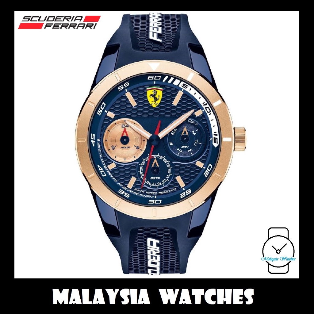 (100 Original) Scuderia Ferrari Men's 0830379 RedRev T Blue & Rose