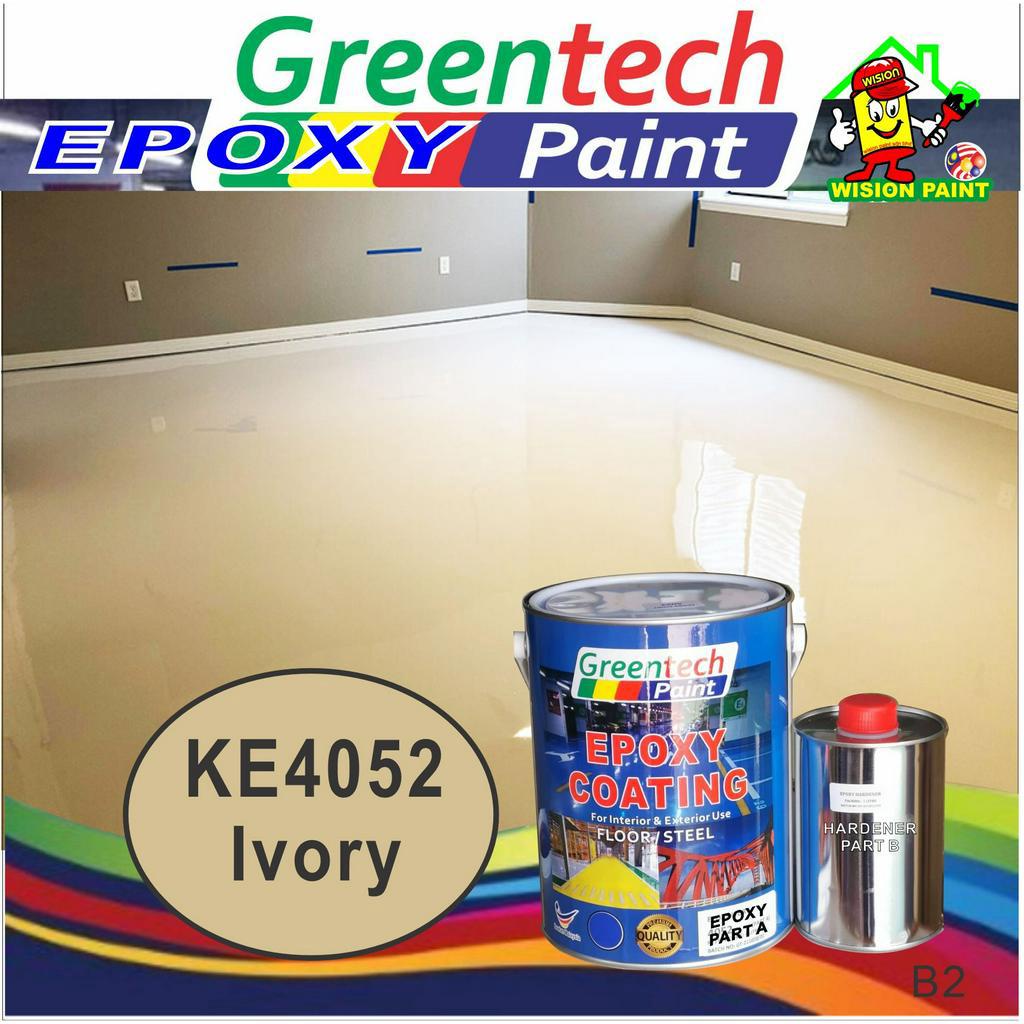 KE4052 IVORY ( GREENTECH PAINT ) Cat Lantai ( 5L or 1L )( EPOXY Paint
