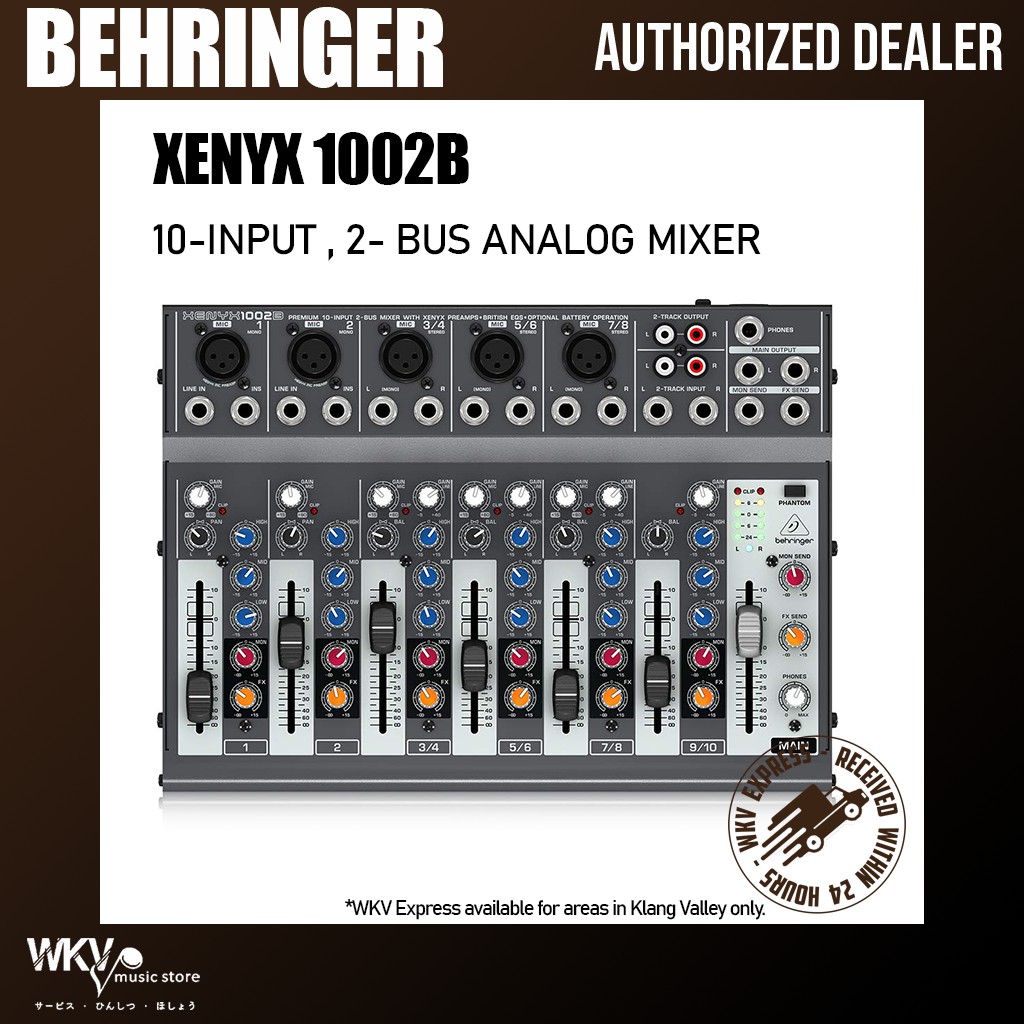 Behringer XENYX1002B Premium 10Channel 2 Bus Portable Analog Mixer