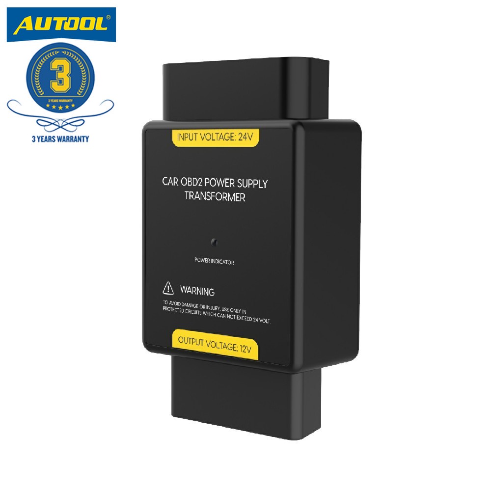 AUTOOL Car OBD2 Adapter 24V to 12V Adapter obd2 16pin Support Car