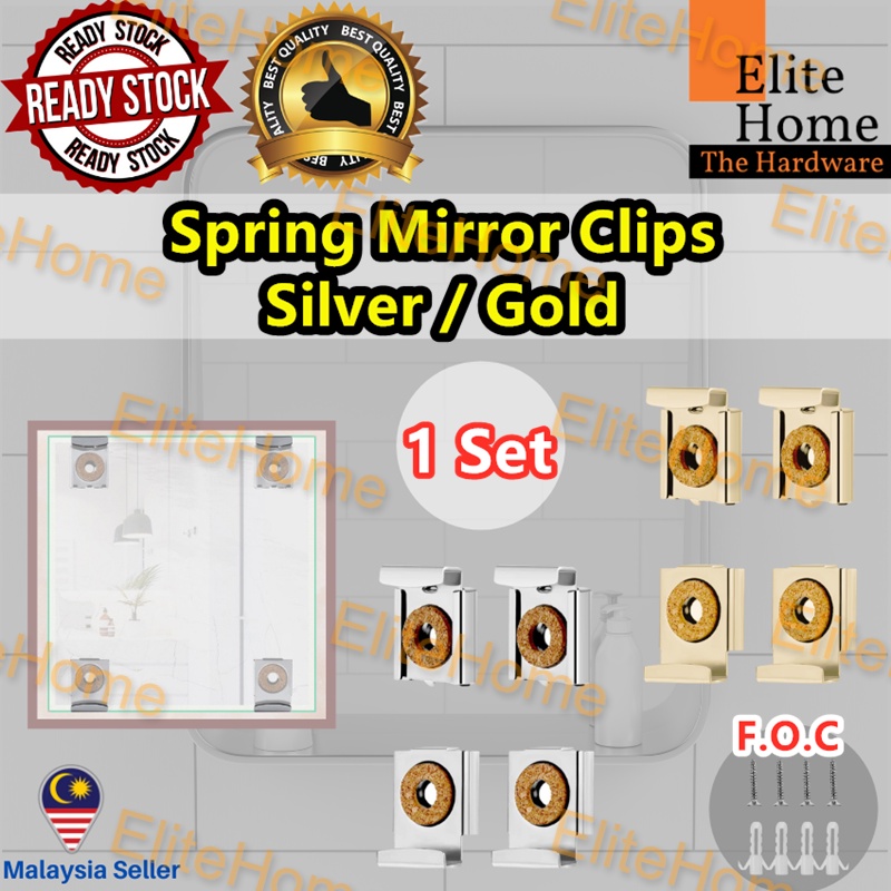 🔥BEST SELLER🔥 EliteHome (1 Set) Spring Mirror Clips Mounting Brackets