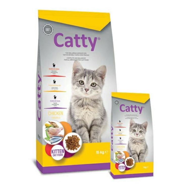 [100 ORIGINAL] 15kg CATTY Chicken Kitten Cat Food Made in Turkey