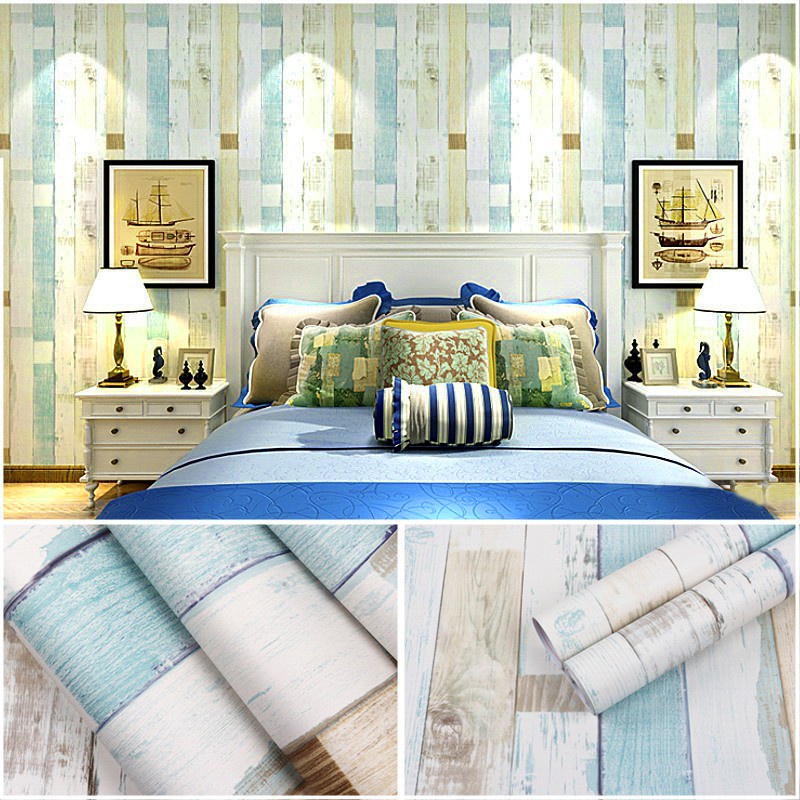 10M PVC Waterproof Self Adhesive Wallpaper wardrobe Wood Grain