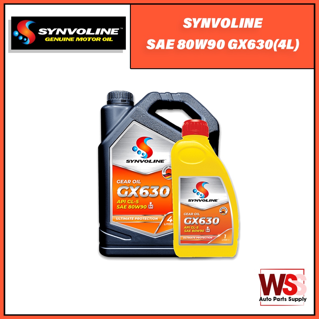 (SYNVOLINE) Genuine Manual Transmission Fluid Gear Oil 4L SAE 80W90 (GX630) Shopee Malaysia