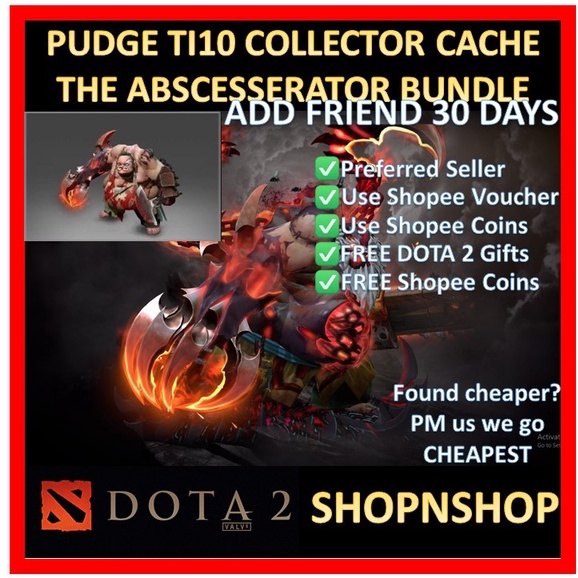 DOTA 2 Pudge Ti10 Immortal The Abscesserator Bundle Collector Cache