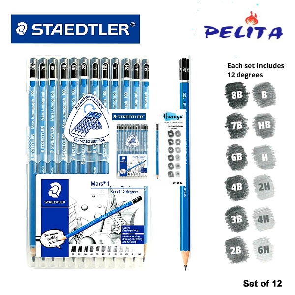Staedtler Mars Lumograph Pencil Set of 12 ( Ready stock ) Shopee Malaysia