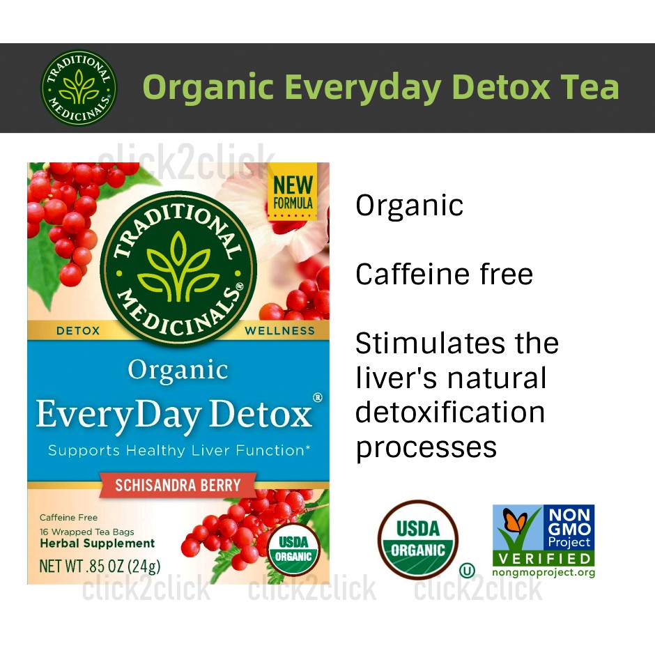 Traditional Medicinals Detox Teas EveryDay Detox 16 Wrapped Tea Bags