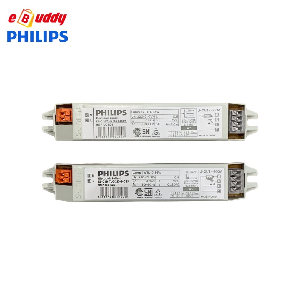 PHILIPS Electronic Ballast for TLD Fluorescent Lamps ( EBC 118 / EBC