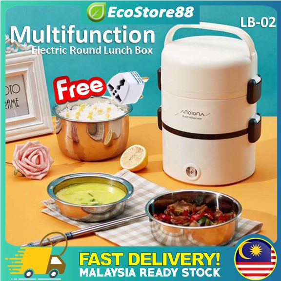 3 Layers Electric Lunch Box Portable Lunch Box Cooker Portable Mini