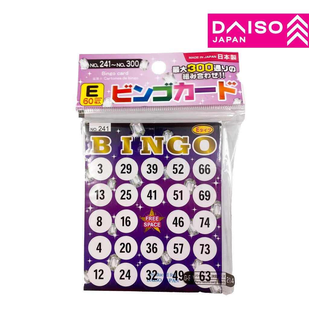 DAISO Bingo Card ( No. 241 no . 300 ) ( E ) Shopee Malaysia