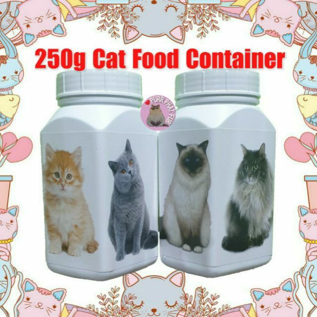 🎁 CAT FOOD CONTAINER 250g WITH 4 SIDE CAT PHOTO 🎁 Shopee Malaysia