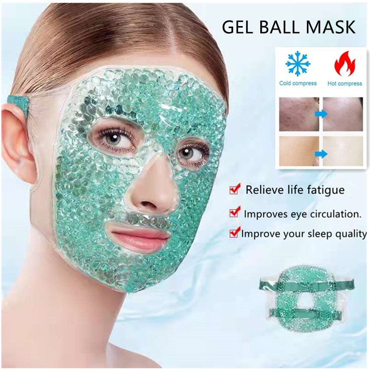 Cold Gel Face Mask Blue Full Face Cooling Mask Fatigue Relief