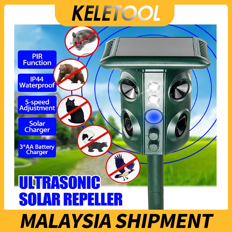 keletool cat repeller sonic ultrasonic solar power repeller Animal