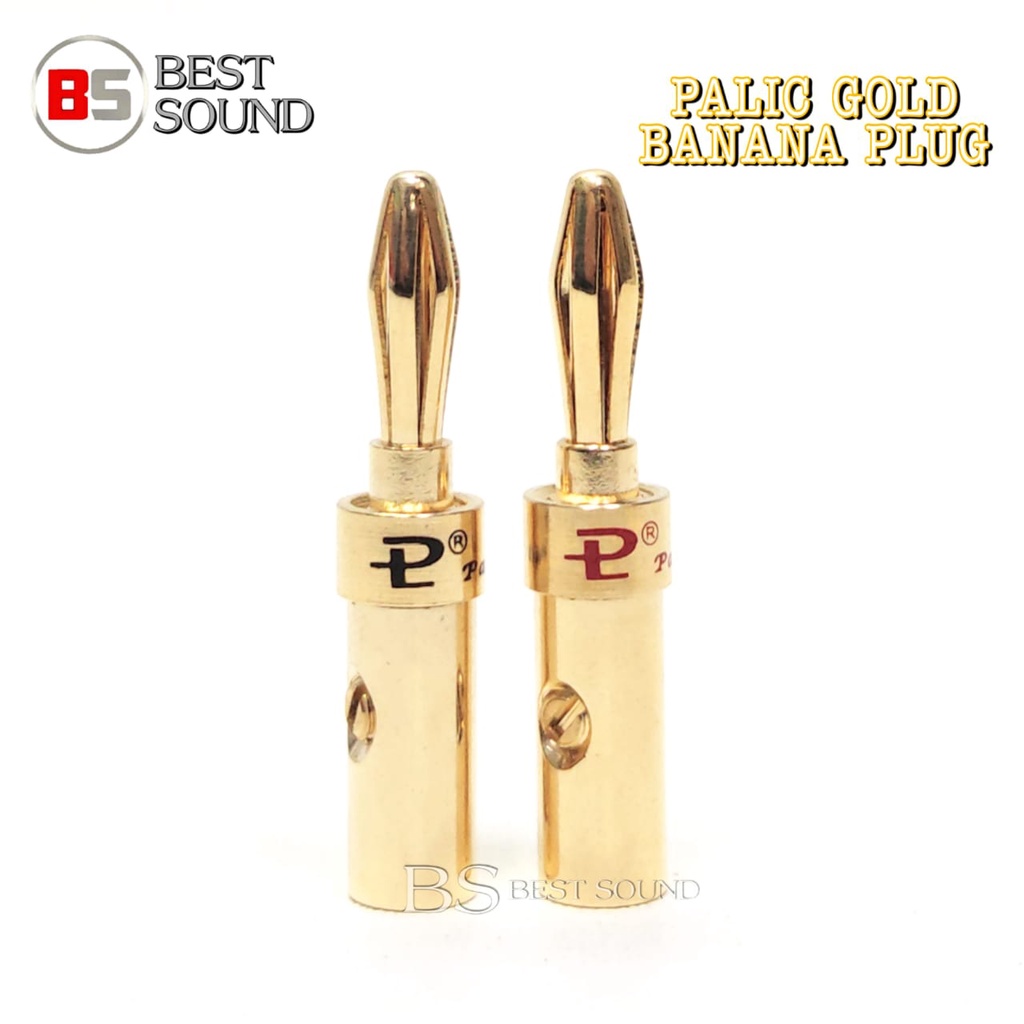 2PCS Palic Gold Plated Speaker Banana Plug Connector (Foc Heat Shrink