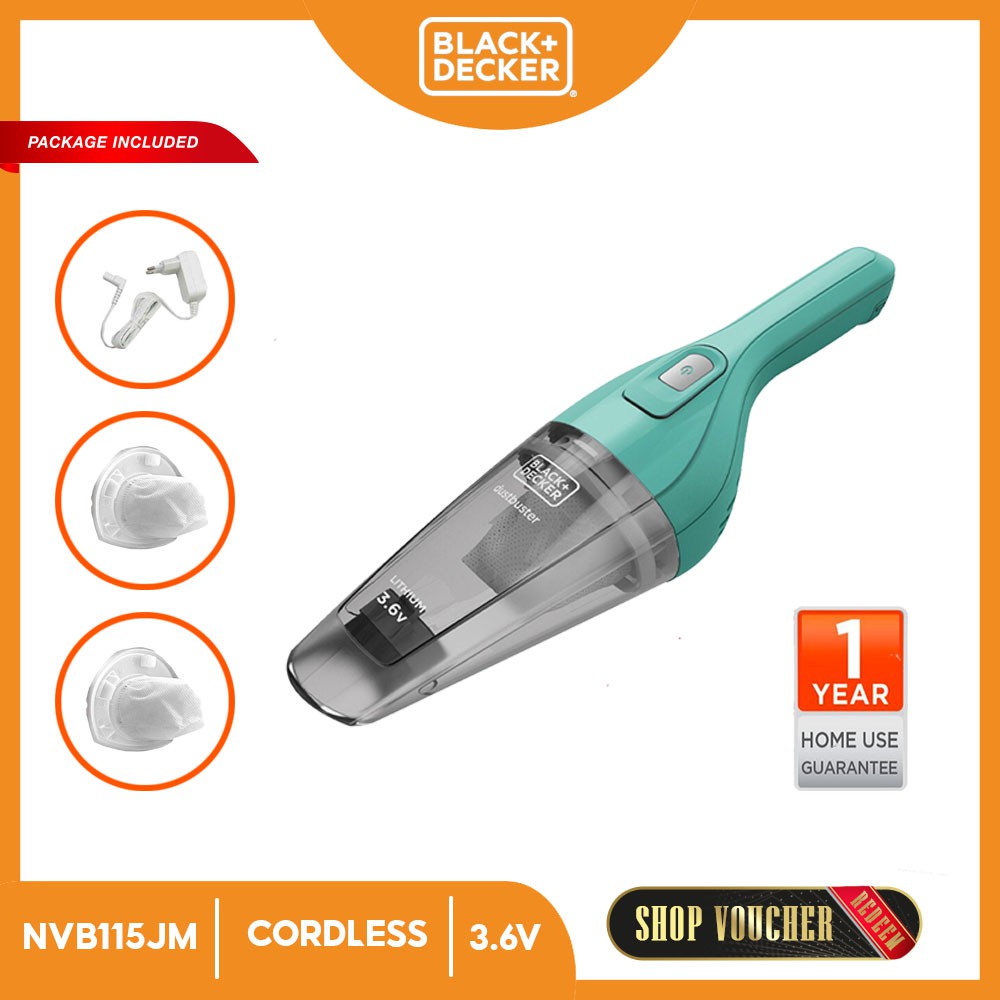 BLACK + DECKER NVB115JM 3.6V Quick Clean Cordless Hand Vacuum ( Free