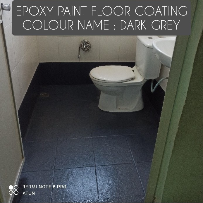 EPOXY PAINT FULL SET (DARK GRAY) FOR CERAMIC & TILES / TOILET / ANTI