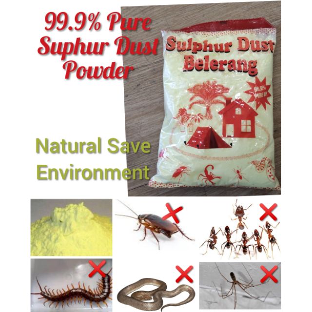 500gm Sulphur Dust Powder Belerang Insect repellent Natural Environment
