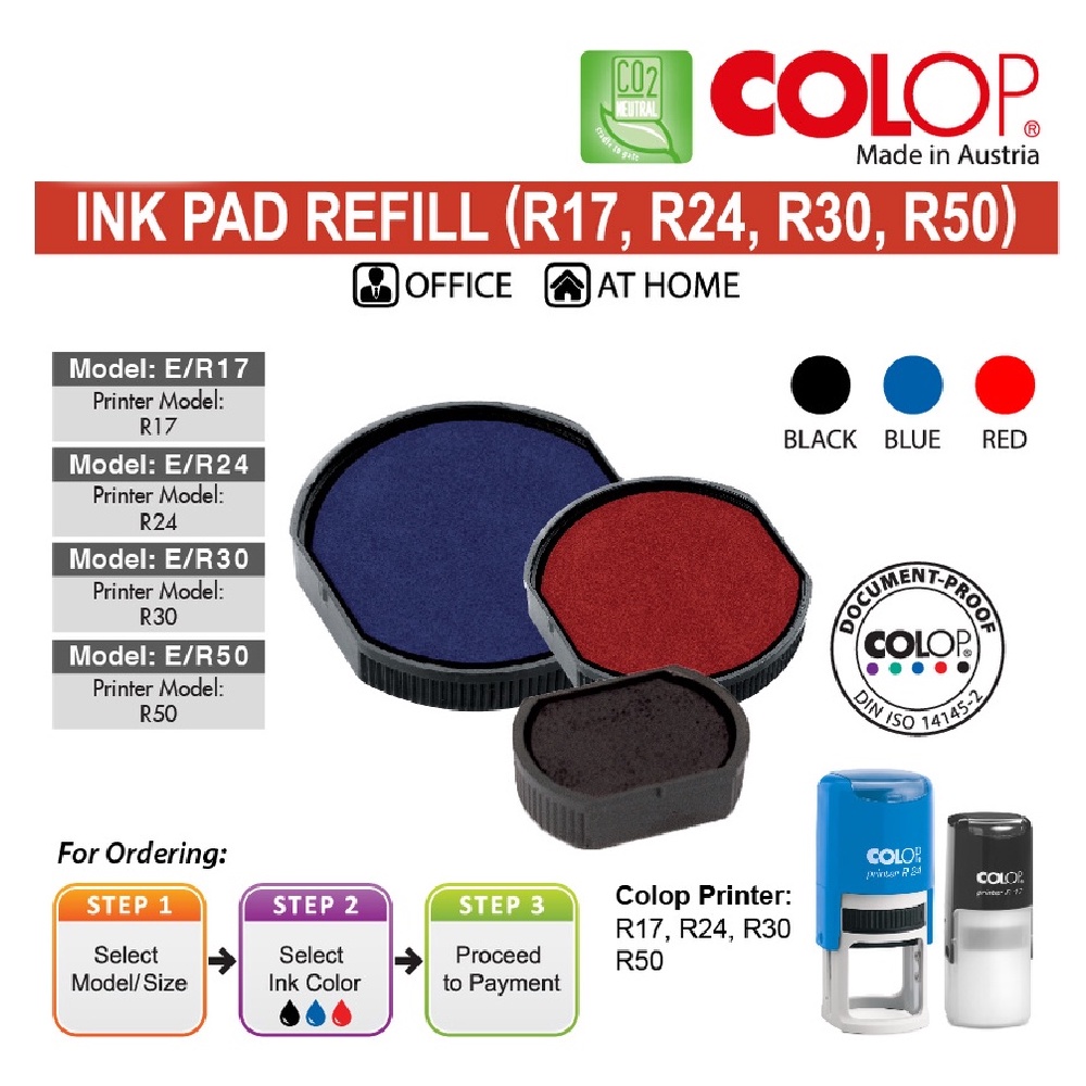 COLOP Replacement Spare Ink Pad R12 E/R12 R17 E/R17 R24 R24D E/R24 R30 R30D E/R30 R40 R40DE/R40