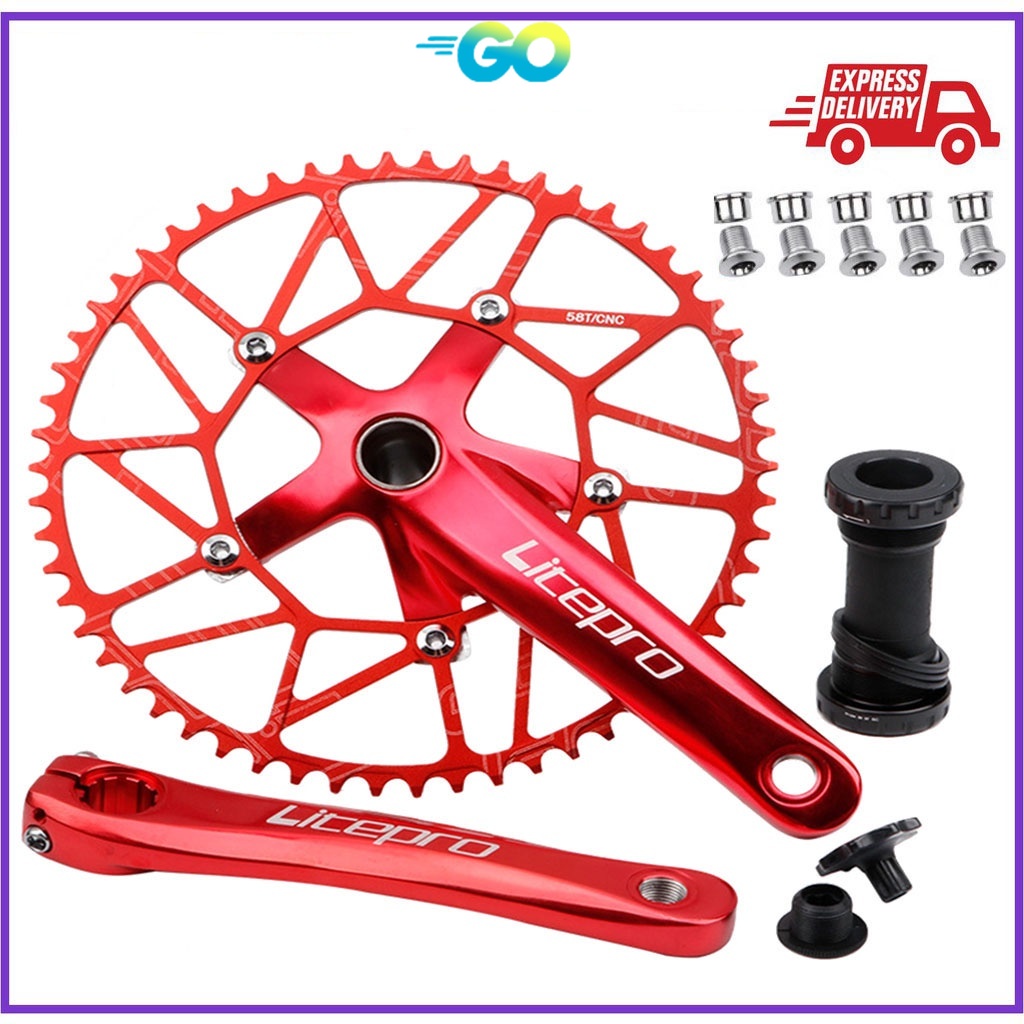Litepro Set Crank Kit Folding Road Bike Model Hollow Crank Disc Brake