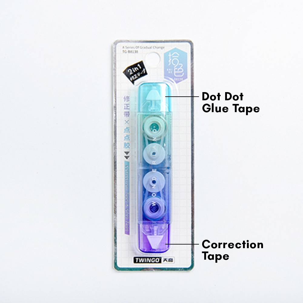 WHITESPACE 6M Muji Twingo Transparent Macaron Cute Glue Tape Glue Stick