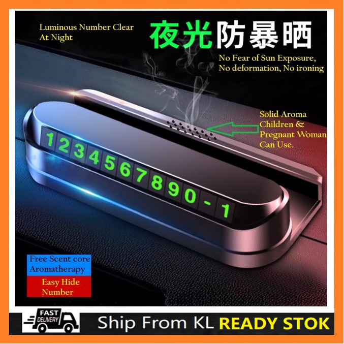 KL Creative Temporary Parking Car Dashboard Display Plate Contact Phone