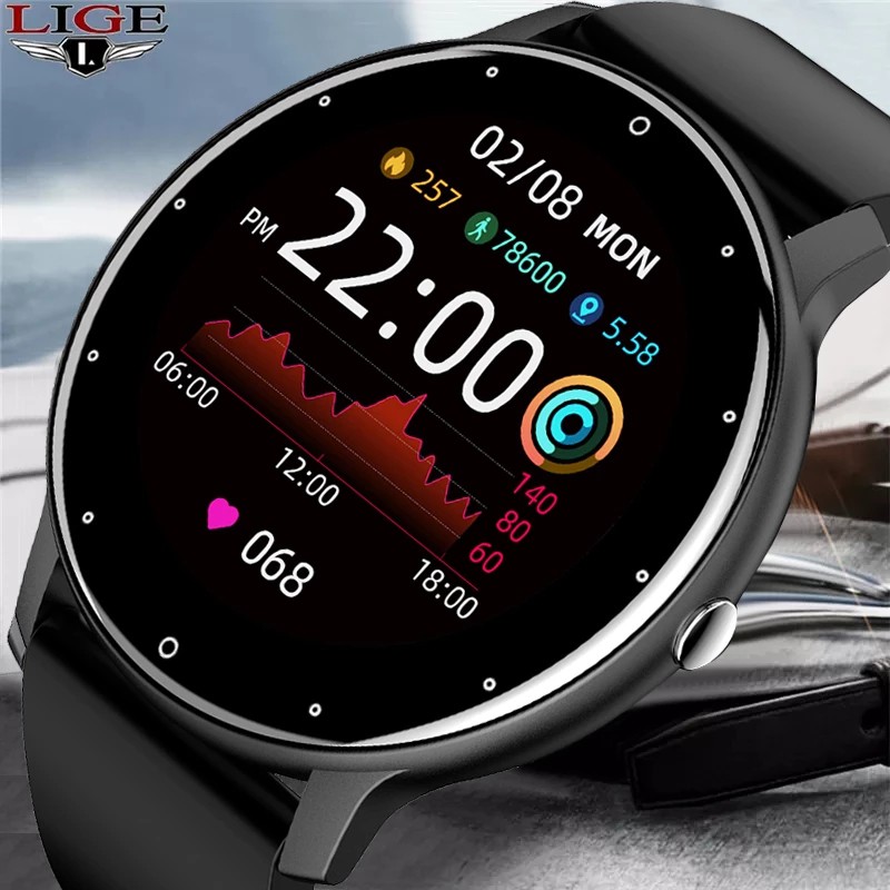 《Ready stock》LIGE New Smart Watch Men Full Touch Screen Sport Fitness