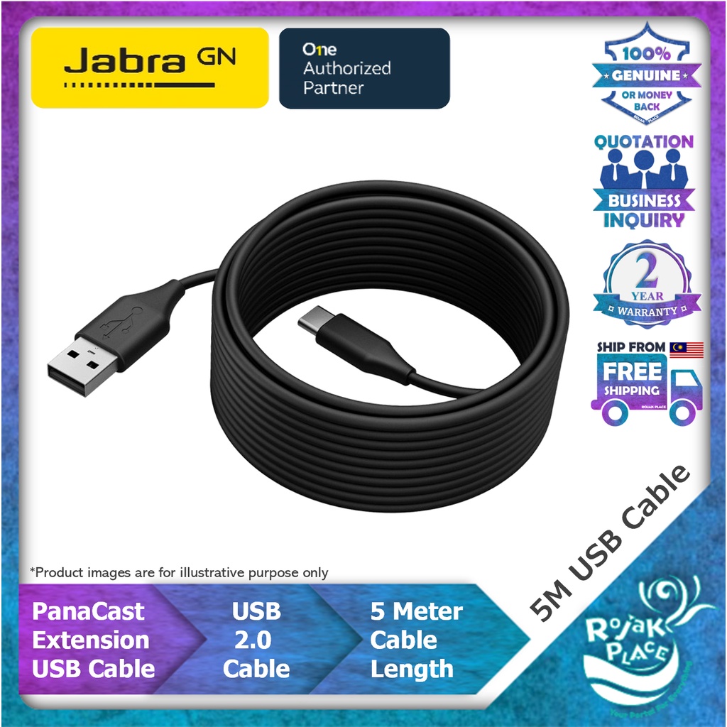 Jabra PanaCast USB 2.0 USB 3.0 Cable USBC to USBA Extension Cable