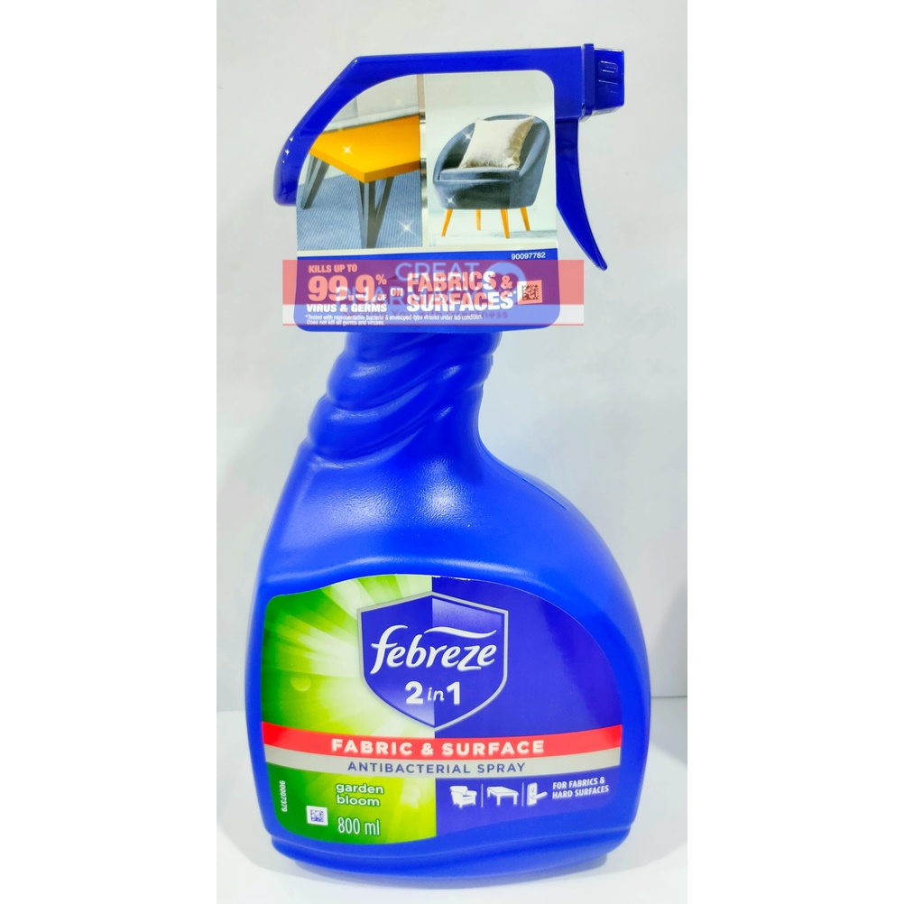 Febreze 2 in 1 Antibacterial Disinfectant Spray Garden Bloom 800ml